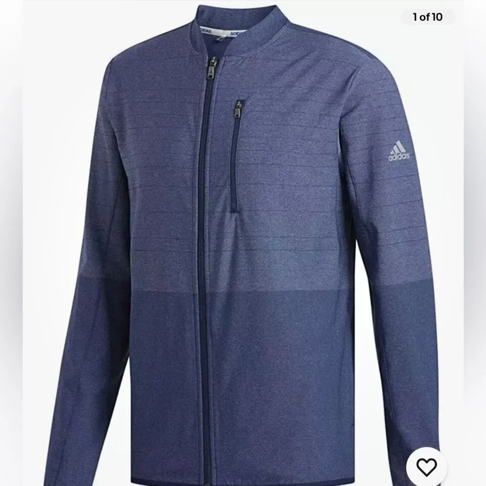 Adidas Men Future Craft Meltaway Full Zip Golf Jacket Blue Medium Climacool EUC